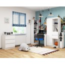 Bureau bibliothèque MIKA 5 étagères 125x50x180 cm Blanc