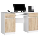 Bureau LINO Chêne 2 portes 2 tiroirs  5 étagères 135x50x77 cm
