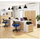 Bureau LINO Chêne 2 portes 2 tiroirs  5 étagères 135x50x77 cm