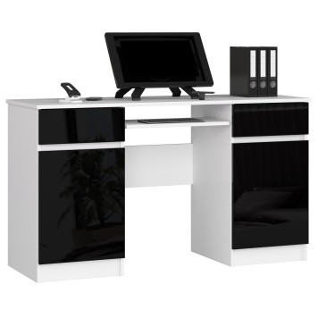 Bureau LINO Chêne 2 portes 2 tiroirs  5 étagères 135x50x77 cm