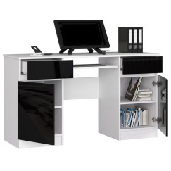 Bureau LINO Chêne 2 portes 2 tiroirs  5 étagères 135x50x77 cm