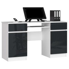 Bureau LINO Chêne 2 portes 2 tiroirs  5 étagères 135x50x77 cm
