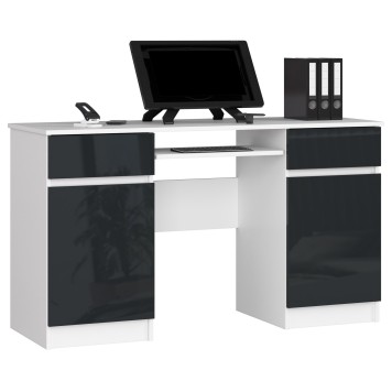 Bureau LINO Chêne 2 portes 2 tiroirs  5 étagères 135x50x77 cm