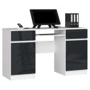 Bureau LINO Chêne 2 portes 2 tiroirs  5 étagères 135x50x77 cm