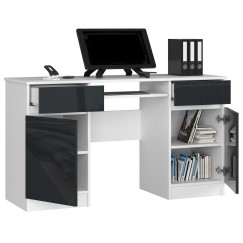 Bureau LINO Chêne 2 portes 2 tiroirs  5 étagères 135x50x77 cm