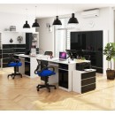 Bureau LINO Chêne 2 portes 2 tiroirs  5 étagères 135x50x77 cm
