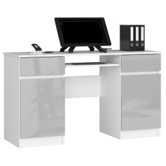 Bureau LINO Chêne 2 portes 2 tiroirs  5 étagères 135x50x77 cm