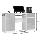 Bureau LINO Chêne 2 portes 2 tiroirs  5 étagères 135x50x77 cm
