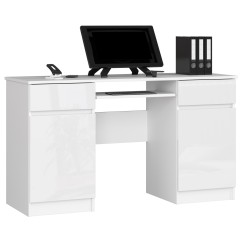 Bureau LINO Chêne 2 portes 2 tiroirs  5 étagères 135x50x77 cm
