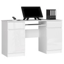 Bureau LINO Chêne 2 portes 2 tiroirs  5 étagères 135x50x77 cm