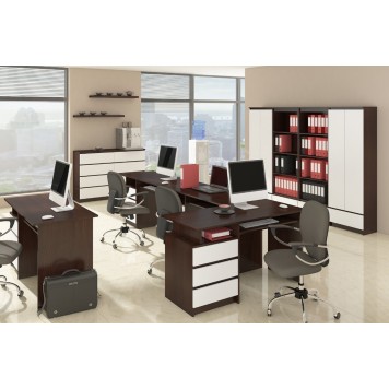 Bureau ERINO Bois MDF  Gauche  4 tiroirs facade Blanc 90x50x77 cm