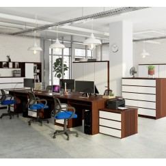 Bureau ERINO Bois MDF  Gauche  4 tiroirs facade Blanc 90x50x77 cm