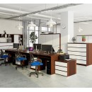 Bureau ERINO Bois MDF  Gauche  4 tiroirs facade Blanc 90x50x77 cm