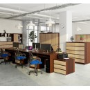 Bureau ERINO Bois MDF  Gauche  4 tiroirs facade Marron 90x50x77 cm