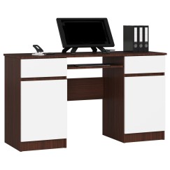 Bureau LINO Chêne 2 portes 2 tiroirs  5 étagères 135x50x77 cm