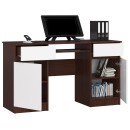 Bureau LINO Chêne 2 portes 2 tiroirs  5 étagères 135x50x77 cm