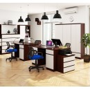 Bureau LINO Chêne 2 portes 2 tiroirs  5 étagères 135x50x77 cm
