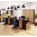 Bureau LINO Chêne 2 portes 2 tiroirs  5 étagères 135x50x77 cm