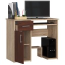 Bureau JENNA 1 porte 1 Tiroir 3 étagères 90x74X50 cm Marron