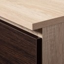 Bureau JENNA 1 porte 1 Tiroir 3 étagères 90x74X50 cm Marron
