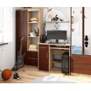 Bureau JENNA 1 porte 1 Tiroir 3 étagères 90x74X50 cm Marron