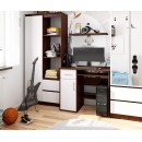 Bureau JENNA 1 porte 1 Tiroir 3 étagères 90x74X50 cm Marron
