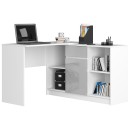 Bureau d'angle VERO 120x126x79 cm Blanc Porte Grise Brillant