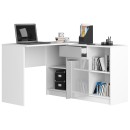 Bureau d'angle VERO 120x126x79 cm Blanc Porte Grise Brillant