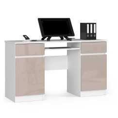 Bureau LINO Chêne 2 portes 2 tiroirs  5 étagères 135x50x77 cm