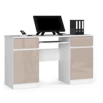 Bureau LINO Chêne 2 portes 2 tiroirs  5 étagères 135x50x77 cm