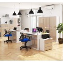 Bureau LINO Chêne 2 portes 2 tiroirs  5 étagères 135x50x77 cm