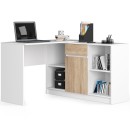 Bureau d'angle VERO 120x126x79 cm Blanc porte Bois