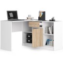 Bureau d'angle VERO 120x126x79 cm Blanc porte Bois