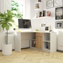 Bureau d'angle VERO 120x126x79 cm Blanc porte Bois