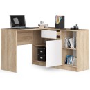 Bureau d'angle VERO 120x126x79 cm Bois porte blanche
