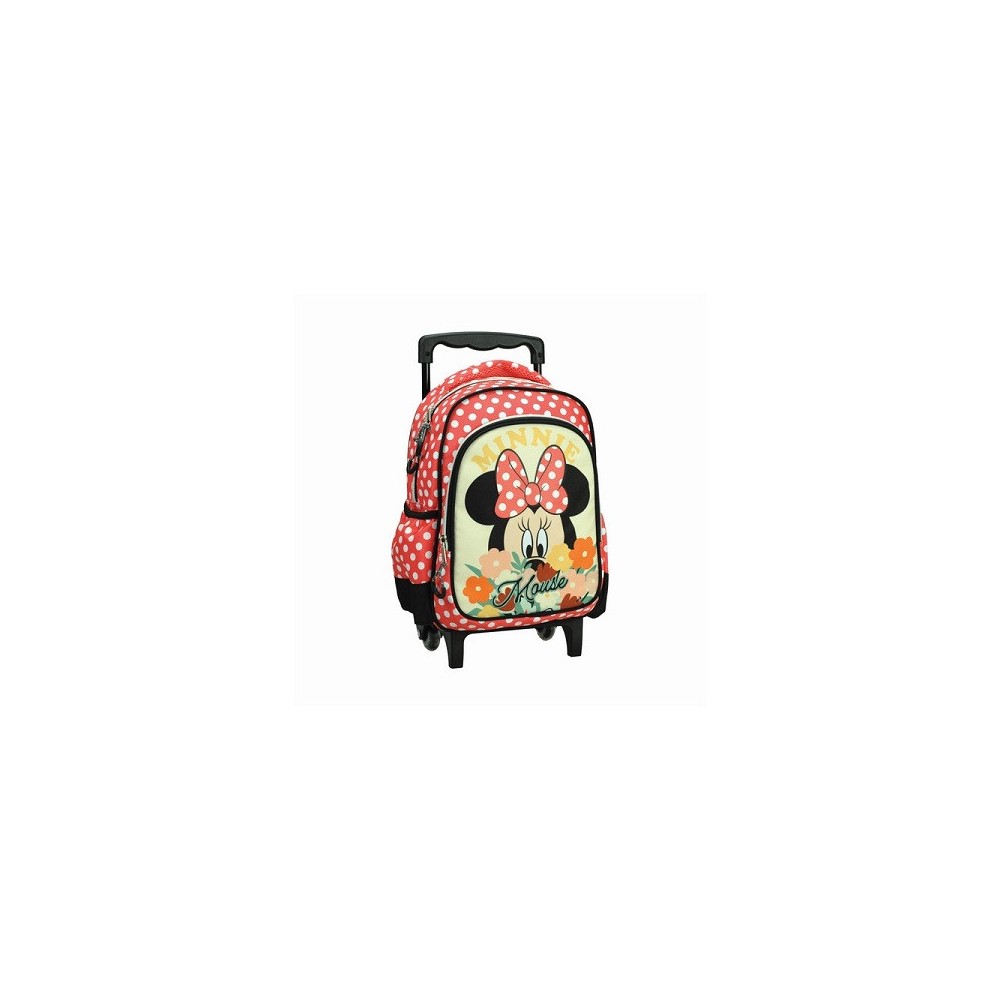 Disney Minnie Floral rolling kindergarten backpack, bag 30 cm