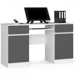 Bureau LINO Chêne 2 portes 2 tiroirs  5 étagères 135x50x77 cm