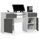 Bureau LINO Chêne 2 portes 2 tiroirs  5 étagères 135x50x77 cm