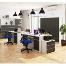 Bureau LINO Chêne 2 portes 2 tiroirs  5 étagères 135x50x77 cm