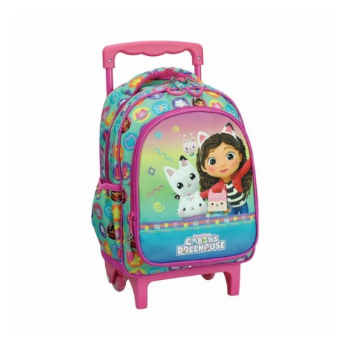 Gabby's Dollhouse Color Fade rolling kindergarten backpack, bag 30 cm