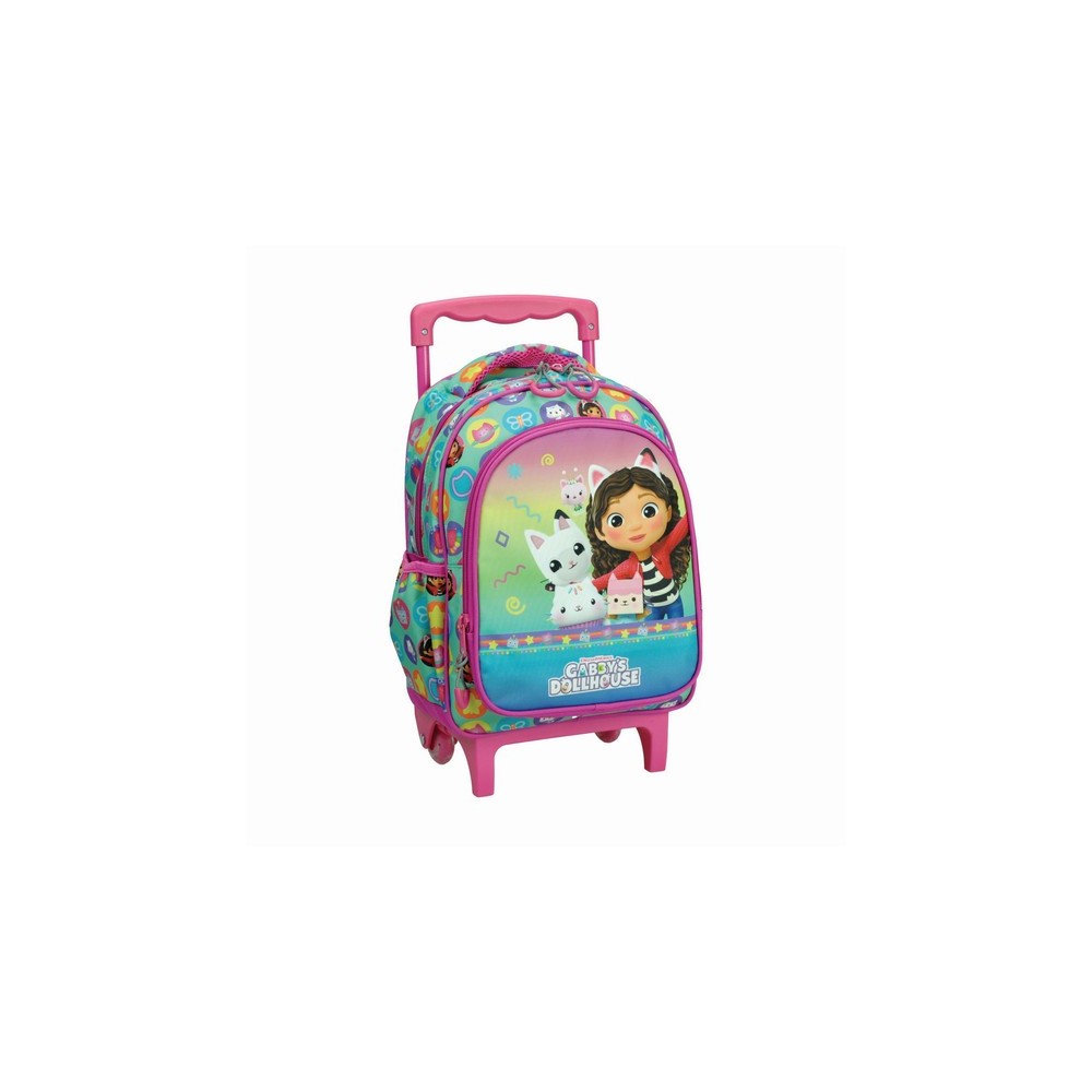 Gabby's Dollhouse Color Fade rolling kindergarten backpack, bag 30 cm