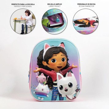 Gabby's Dollhouse Fun 3D backpack, bag 31 cm