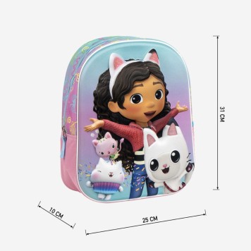Gabby's Dollhouse Fun 3D backpack, bag 31 cm
