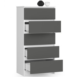 KOMODA K60 5SZ CLP BIAŁY / SZARY