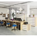 Bureau ERINO Bois MDF  Gauche 4 tiroirs facade blanche 90x50x77 cm