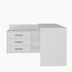 Bureau d'angle NOZE 3 tiroirs Blanc 120X50X76 cm