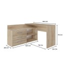 Bureau d'angle NOZE 3 tiroirs marron bois chêne 120X50X76 cm