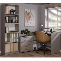 Bureau d'angle NOZE 3 tiroirs Gris 120X50X76 cm