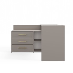 Bureau d'angle NOZE 3 tiroirs Gris 120X50X76 cm