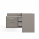 Bureau d'angle NOZE 3 tiroirs Gris 120X50X76 cm